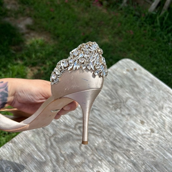 BADGLEY MISCHKA Celeste Embellished Peep heels size 10 - Picture 4 of 7